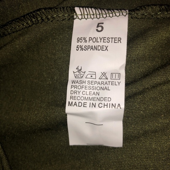 ✨Slinky Olive Dress, Wrap-Look, Left Leg Slit - Picture 4 of 11